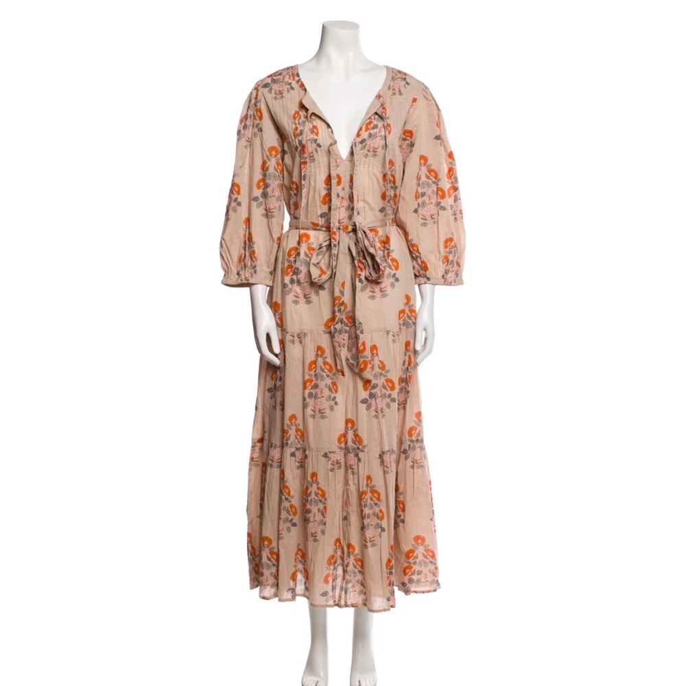 Pink Chicken Floral Puff Sleeve Maxi Dress